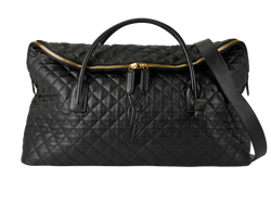 Giant Quilted Weekend Bag, Leather, Black, 736009, S, 2*